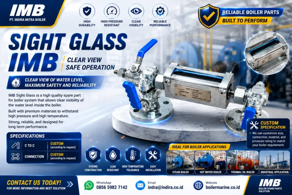 Sight Glass IMB boiler level glass untuk pemantauan level air boiler industri